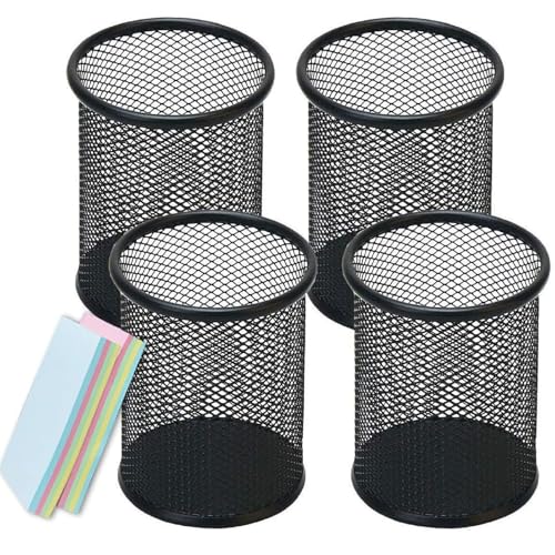 Qualsen 4 Stück Stiftehalter Schreibtisch Stiftebox Schreibtisch Organizer Kinder Stifteköcher Schreibtisch Organizer Schwarz von Qualsen