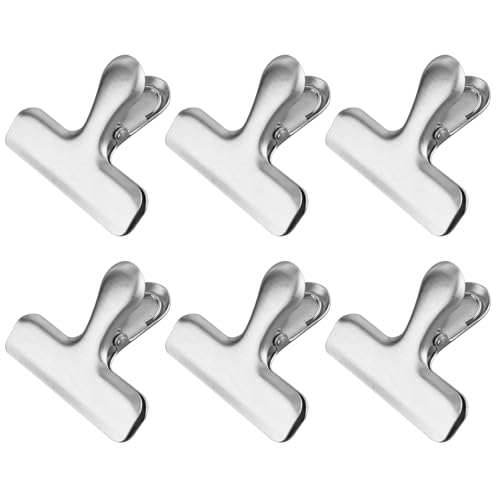 Qualsen 6 Stück Verschlussclips, Abgerundete Kante Verschlussklammern, Edelstahl Klammern Metall für Tüten, Clips für Tüten für Küche, Metallklammern Zum Organisieren Von Akten, Fotos, Taschen Qualsen 6 Stück Verschlussclips, Abgerundete Kante Verschlussklammern, Edelstahl Klammern Metall für Tüten, Clips für Tüten für Küche, Metallklammern Zum Organisieren Von Akten, Fotos, Taschen von Qualsen