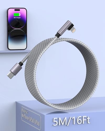 iPhone Ladekabel 5m,Lightning Kabel Long iPhone Schnellladekabel MFi Zertifiziert iPhone Kabel Nylon Fast USB Ladekabel für iPhone SE 2020 11 12 13 14 Pro Max mini XS Max XR X 8 7 6 6s Plus,iPad von Quanlex