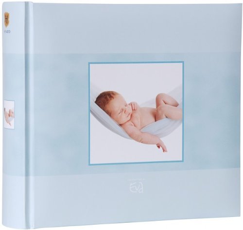 Quantio HENZO Einsteckalbum Eva Born 'Sweet Dreams' Blau - Baby Album - Babyfotoalbum für 200 Fotos 10 x 15 - Fotoalbum von Quantio