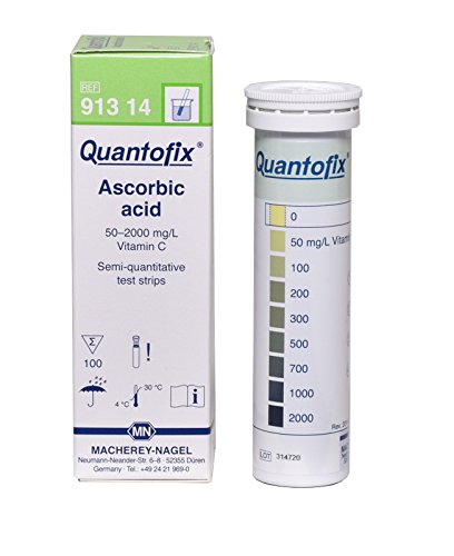 Quantofix 1110111 Ascorbinsäure-Teststäbchen, 6 mm x 95 mm, 100 Stück von Quantofix