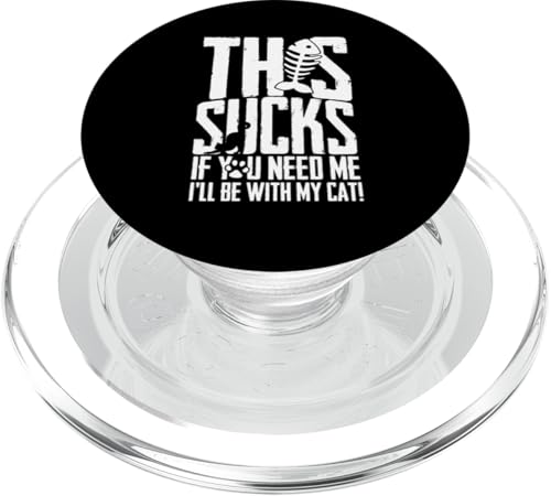 Lustige Grafik mit Katzen- und Fischgräten-Design PopSockets PopGrip für MagSafe von QuantumStylez
