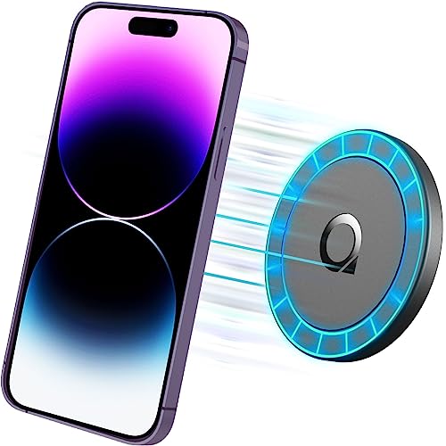 Quarble Klebrige magnetische Handyhalterung, kompatibel mit Magsafe 16, 15, 14, 13, 12 Pro Max, Mini-Autohalterung und Wandhalterung, weiches Silikon vorne von Quarble