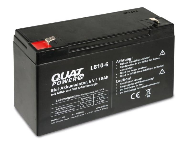 QUATPOWER Blei-Akkumulator LB10-6, 6 V-/10 Ah von QuatPower