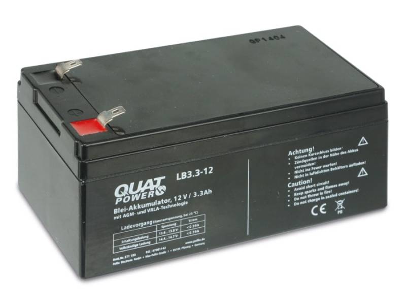 QUATPOWER Blei-Akkumulator LB3.3-12, 12 V-/3,3 Ah von QuatPower