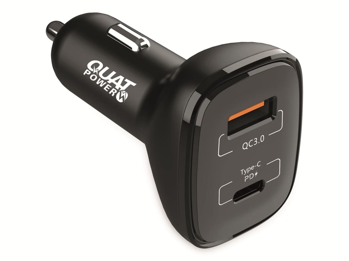 QUATPOWER Dual Kfz USB-Lader BC59C, 1x USB-A QC, 1x USB-C PD, 42 W von QuatPower