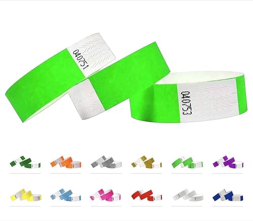 10 000 Eintrittsbänder aus Tyvek - Party Einlassbänder, Securebänder, Festival Armbänder, Kontrollbänder für dein Event (Neon grün, 10 000 Pack) von Qubiband