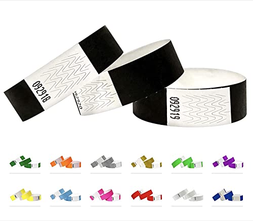 1000 Eintrittsbänder aus Tyvek - Party Einlassbänder, Securebänder, Festival Armbänder, Kontrollbänder für dein Event (Black, 1000 Pack) von Qubiband