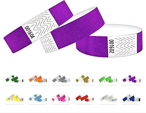 1000 Eintrittsbänder aus Tyvek - Party Einlassbänder, Securebänder, Festival Armbänder, Kontrollbänder für dein Event (Neon Purple, 1000 Pack) von Qubiband