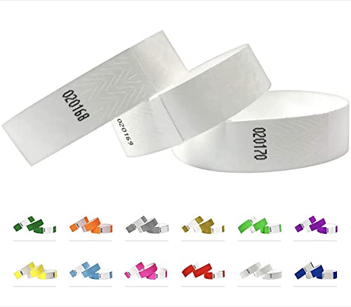 1000 Eintrittsbänder aus Tyvek - Party Einlassbänder, Securebänder, Festival Armbänder, Kontrollbänder für dein Event (White, 1000 Pack) von Qubiband