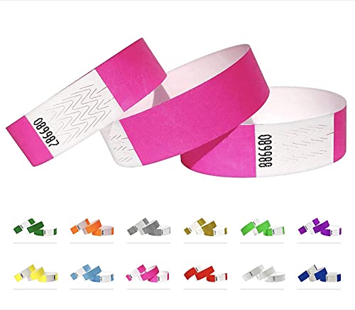 500 Eintrittsbänder aus Tyvek - Party Einlassbänder, Securebänder, Festival Armbänder, Kontrollbänder für dein Event (Neon Pink) von Qubiband