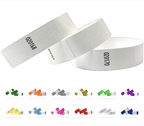500 Eintrittsbänder aus Tyvek - Party Einlassbänder, Securebänder, Festival Armbänder, Kontrollbänder für dein Event (White) von Qubiband