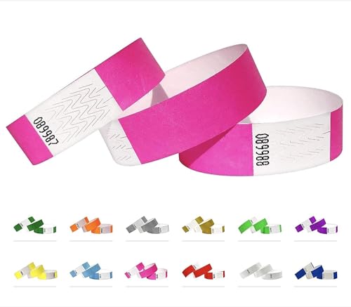 5000 Eintrittsbänder aus Tyvek - Party Einlassbänder, Securebänder, Festival Armbänder, Kontrollbänder für dein Event (Pink) von Qubiband