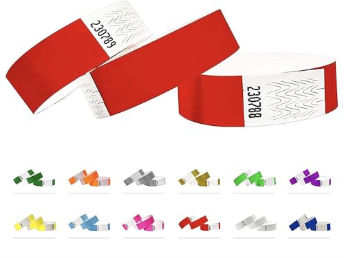 5000 Eintrittsbänder aus Tyvek - Party Einlassbänder, Securebänder, Festival Armbänder, Kontrollbänder für dein Event (RED) von Qubiband