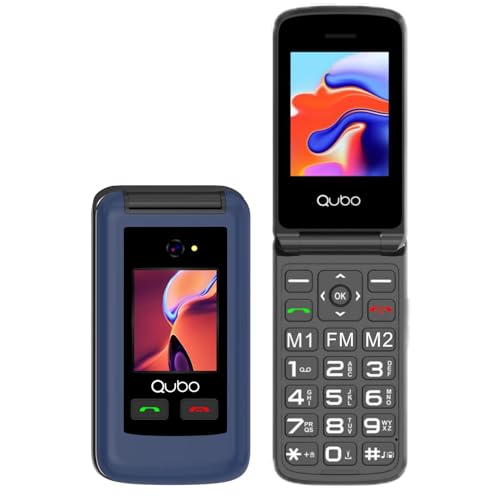 Qubo Flip Telefon für Senioren GSM, Handy für Senioren, Display 2,4 Zoll, hohe Lautstärke, SOS-Funktion, Dual-SIM-Funktion von Qubo