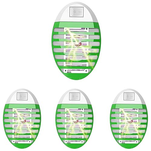 Queath Mückenlampe 4 Pack, geeignet für Zuhause, Küche, Schlafzimmer, Esszimmer, Elektrischer Insektenvernichter,Elektrisches Moskitonetz,Mückenschutz Steckdose, Fliegenfalle für Zuhause von Queath