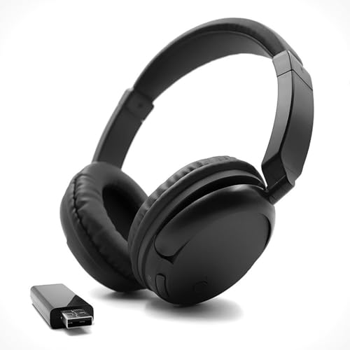 Bluetooth Funkkopfhörer mit USB Sender, Bluetooth5.3 Kopfhörer Kabellos TV Headset, Einziehbarer Kopfbügel, Ultraleichtes Over-Ear Funkkopfhörer für Senioren Erwachsene, Keine Audioverzögerung Bluetooth Funkkopfhörer mit USB Sender, Bluetooth5.3 Kopfhörer Kabellos TV Headset, Einziehbarer Kopfbügel, Ultraleichtes Over-Ear Funkkopfhörer für Senioren Erwachsene, Keine Audioverzögerung von Queemie