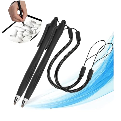 Queen.Y 2 Stücke Active Touch Screen Stylus Stift Schreibstift Einziehbarer Eingabestift für Telefon Tablet PC Laptops (Schwarz) von Queen.Y