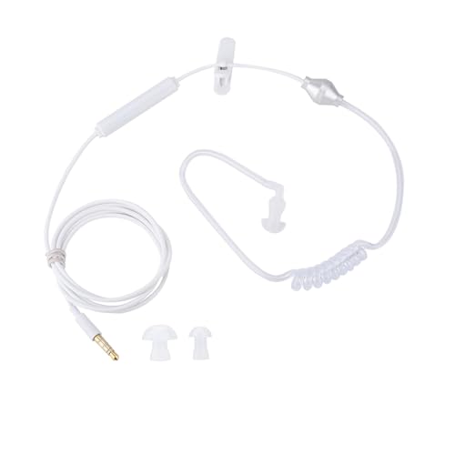 Queen.Y In-Ear Headsets Air Tube Security Ohrhörer Anti-Strahlung Luftschlauch Sicherheit Ohrhörer Kabel Kopfhörer mit Mikrofon für Ios für Android（weiß） von Queen.Y