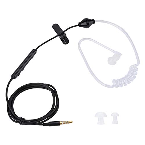 Queen.Y In-Ear-Headsets Air Tube Security-Ohrhörer Anti-Strahlung Luftschlauch Sicherheit Ohrhörer Kabel Kopfhörer mit Mikrofon für Ios für Android Transparent Single von Queen.Y