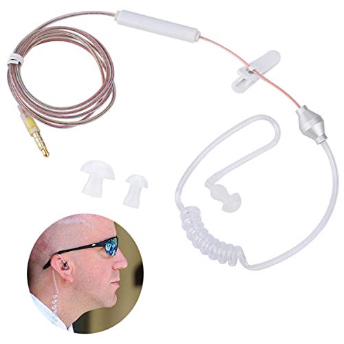 Queen.Y In-Ear-Headsets Anti-Strahlung Luftschlauch Sicherheit Ohrhörer Kabel Kopfhörer mit Mikrofon für Ios für Android Transparent Single von Queen.Y