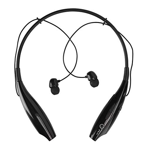 Queen.Y Kabelloser Kopfhörer Hv-800 Bluetooth-Nackenbügel-Headsets Kopfhörer Kabellose Einziehbare Tragbare Deep-Bass-Stereo-Sport-Headsets Zur Geräuschreduzierung (Schwarz) von Queen.Y