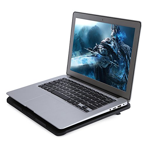 Queen.Y Laptop Kühler, Gaming Laptop Cooler Kühlpads,Kühlkissen Grundlage Großer Lüfter USB- Ständer für 14 Zoll Oder Weniger Notebook mit Super Leisen Lüftern, Schwarz von Queen.Y