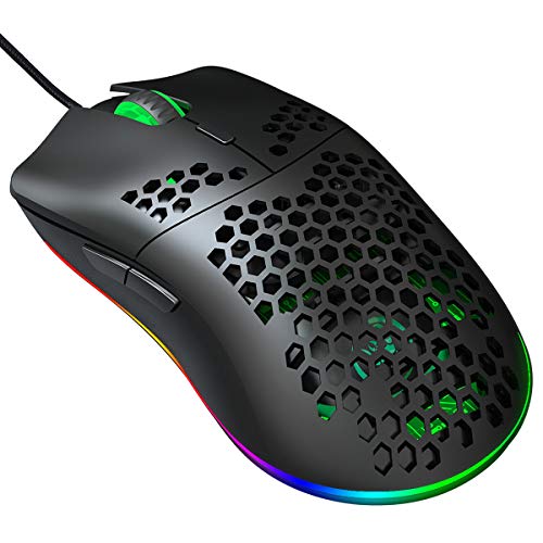 Queen.Y RGB Gaming Maus, PC Gamer Maus mit Programmierbare Tasten 6400DPI/RGB-Beleuchtung/Anpassbare Spielprofile,USB-Wired Maus mit ergonomisches Design für MMO, MOBA oder FPS Games für PC/Mac von Queen.Y