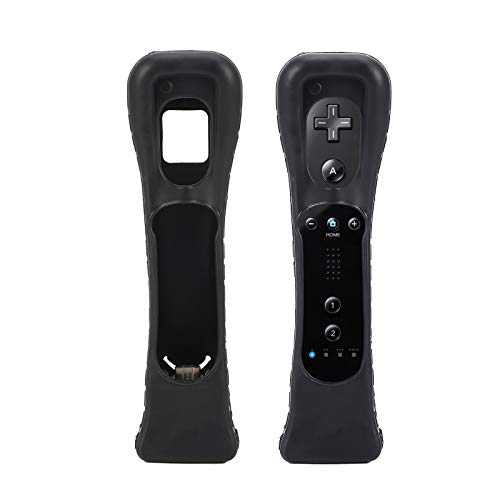 Queen.Y Wii Nunchuck Controller Motion Plus Integrierte 2-In-1-Fernbedienung Plus Sensor-Controller-Adapter Und Silikonhülle für Nintendo Wii Schwarz von Queen.Y