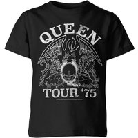 Queen Tour 75 Kinder T-Shirt - Schwarz - 11-12 Jahre von Queen