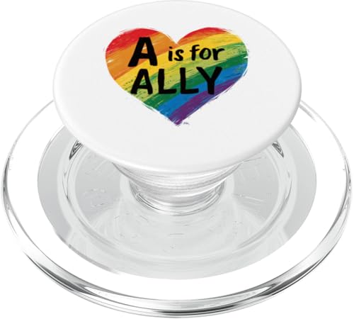 A steht für Ally LGBTQ Pride - Ally Rainbow Heart Pride Month PopSockets PopGrip für MagSafe A steht für Ally LGBTQ Pride - Ally Rainbow Heart Pride Month PopSockets PopGrip für MagSafe von Queer & Co Apparel.USA