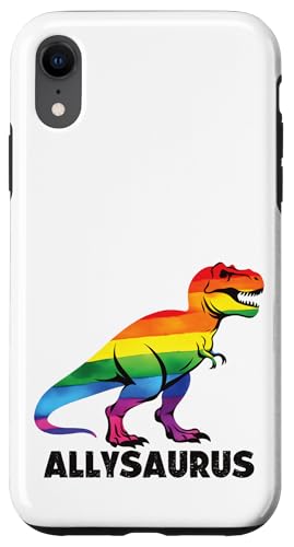Allysaurus LGBTQ Ally Dinasour - Dinosaurier Regenbogen Pride Ally Hülle für iPhone XR von Queer & Co Apparel.USA