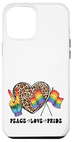 Cute Peace Love Pride LGBT - LGBTQ Pride Month mit Leopardenherz Hülle für iPhone 12 Pro Max von Queer & Co Apparel.USA