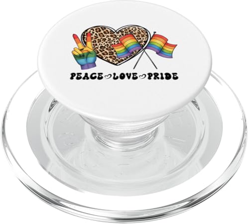 Cute Peace Love Pride LGBT - LGBTQ Pride Month mit Leopardenherz PopSockets PopGrip für MagSafe Cute Peace Love Pride LGBT - LGBTQ Pride Month mit Leopardenherz PopSockets PopGrip für MagSafe von Queer & Co Apparel.USA