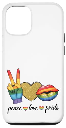 Cute Peace Love Pride LGBT - LGBTQ Pride Month mit Regenbogenlippen Hülle für iPhone 12/12 Pro von Queer & Co Apparel.USA
