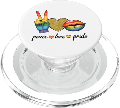 Cute Peace Love Pride LGBT - LGBTQ Pride Month mit Regenbogenlippen PopSockets PopGrip für MagSafe Cute Peace Love Pride LGBT - LGBTQ Pride Month mit Regenbogenlippen PopSockets PopGrip für MagSafe von Queer & Co Apparel.USA