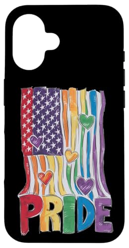LGBTQ American Flag Pride - Patriotic LGBT Pride Month der USA Hülle für iPhone 16 von Queer & Co Apparel.USA