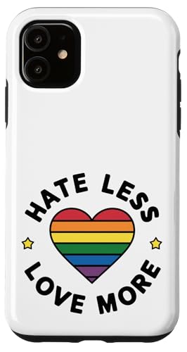 LGBTQ Pride Month - Hasse weniger Liebe, mehr LGBT Pride Heart Hülle für iPhone 11 von Queer & Co Apparel.USA
