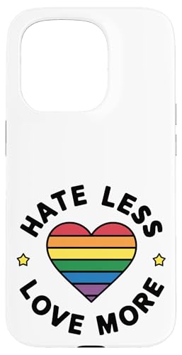 LGBTQ Pride Month - Hasse weniger Liebe, mehr LGBT Pride Heart Hülle für iPhone 15 Pro von Queer & Co Apparel.USA