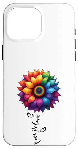 LGBTQ Pride Month - Liebe ist Liebe Gleichheit LGBT Pride Flower Hülle für iPhone 16 Pro Max von Queer & Co Apparel.USA