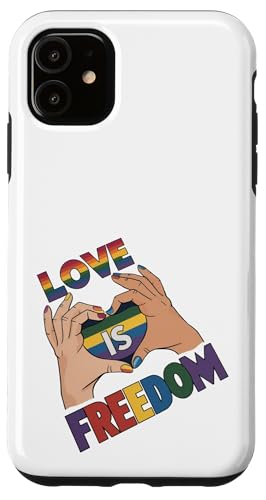 Süßer LGBTQ Pride Month - Liebe ist Freiheit Gleichheit LGBT Pride Hülle für iPhone 11 von Queer & Co Apparel.USA