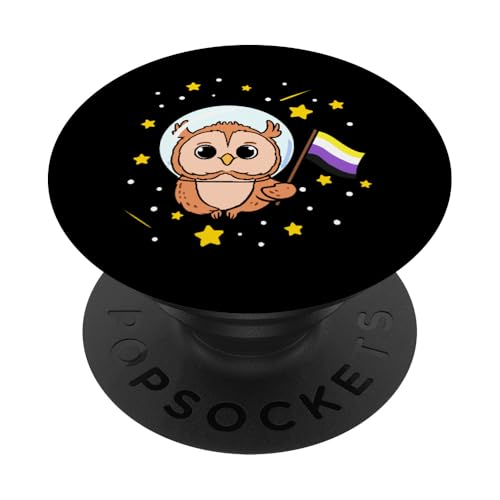 Nichtbinärer Stolz Eule im Weltraum Nonbinary Pride PopSockets Klebender PopGrip Nichtbinärer Stolz Eule im Weltraum Nonbinary Pride PopSockets Klebender PopGrip von Queerappear Nonbinary Pride Designs