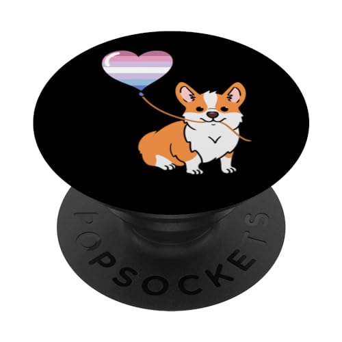 Corgi mit Bigender-Ballon PopSockets Klebender PopGrip Corgi mit Bigender-Ballon PopSockets Klebender PopGrip von Queerappear