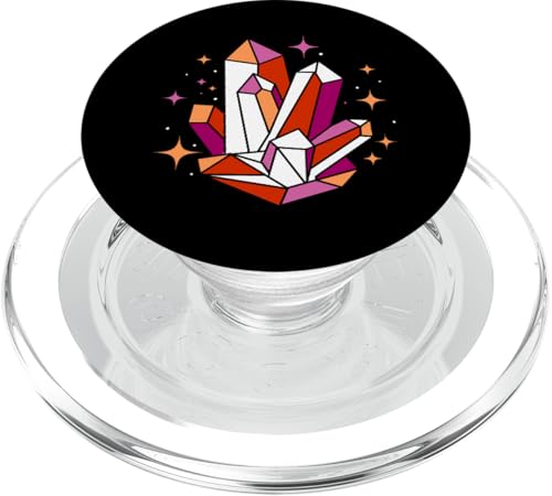 Lesbische Kristalle Orange Pink Lesbian Pride PopSockets PopGrip für MagSafe von Queerappear