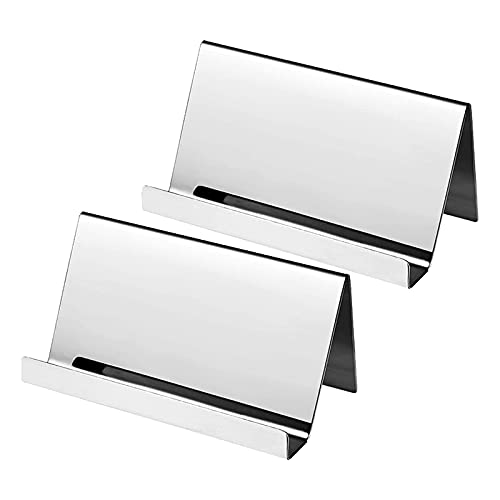 2 Stücke Metall Visitenkartenständer, Kartenständer Visitenkarten Display Visitenkartenhalter Büro Schreibtisch-Accessoire Schreibtisch Geschenk für Büro Shop Supermarkt Empfangstheke von Queerelele