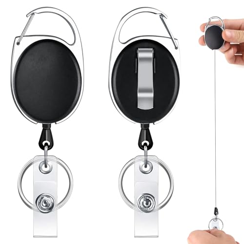 Quelcc Schlüsselanhänger Ausziehbar, 2 Stück Ausweishalter, Schlüsselband Ausziehbar, für ID Badge Holder, Kartenhalter, Schlüsselkarten Quelcc Schlüsselanhänger Ausziehbar, 2 Stück Ausweishalter, Schlüsselband Ausziehbar, für ID Badge Holder, Kartenhalter, Schlüsselkarten von Quelcc