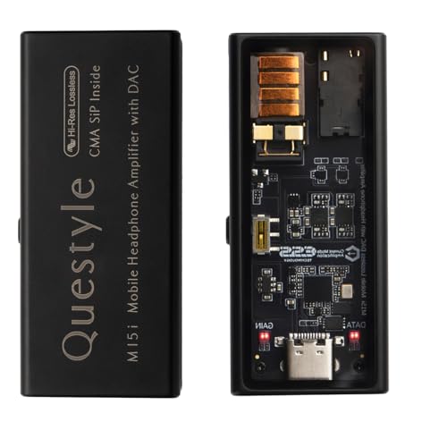 Questyle M15i Kopfhörerverstärker Tragbarer DAC USB DAC Verstärker mit Dual-Klinke, tragbarer Kopfhörer verstärker - Apple MFi Zertifizierter, Hochauflösender DAC -geräuscharm, für iOS/Android/PC von Questyle