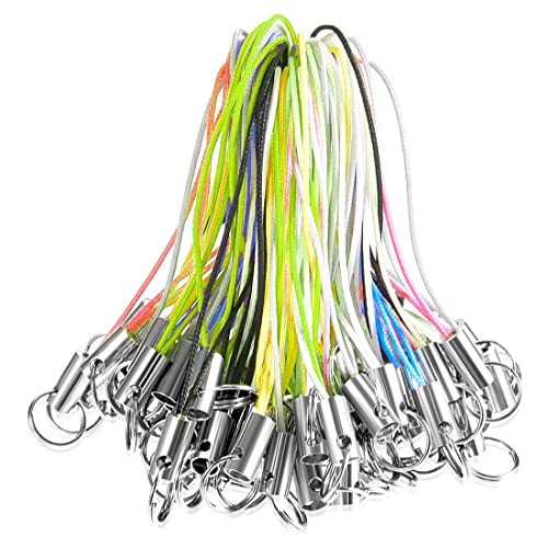 100PCS Einfache Handy Lanyard Strap Schlüssel Schlüsselanhänger Handyanhänger Schlaufen mit Karabiner Abnehmbar Schlüsselband Telefonring Strap Handy Charm Cord zum Pendents USB Schüsselanhänger von Quesuc