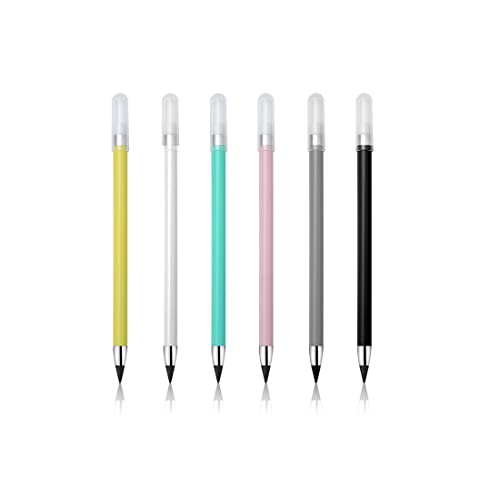 Quesuc 6Pcs Tintenlose Bleistifte Ewig,Technologie Unbegrenztes Tragbarer Immerwährender Bleistift,Portable Everlasting Pencil Wiederverwendbar für Schüler-Künstler-Zeichnung, Kindergeschenk von Quesuc