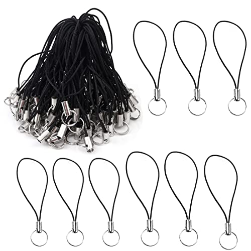 Quesuc handschlaufe handy 100Pcs Einfache Handy Lanyard Strap Schlüssel Schlüsselanhänger Handyanhänger Schlaufen Karabiner Abnehmbar Schlüsselband Telefonring Strap Handy Charm Cord Pendents USB von Quesuc